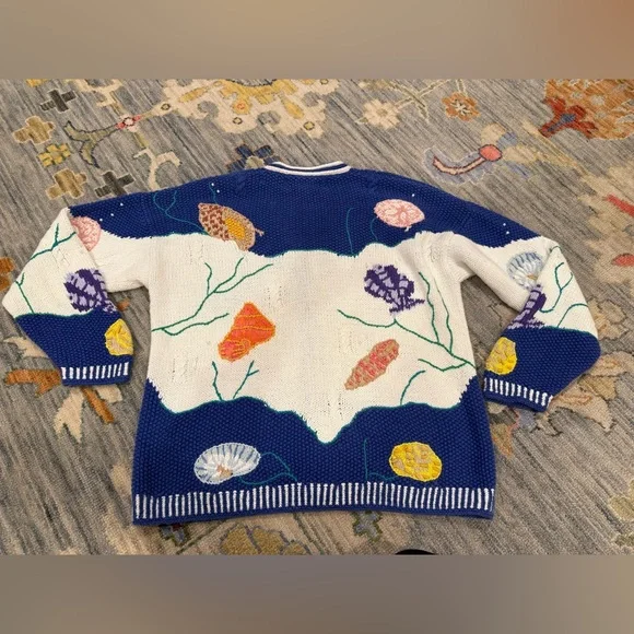 Vintage Cardigan Bay Sweater Button Front Sea Urchin Design Knitted Size Small - Picture 7 of 7